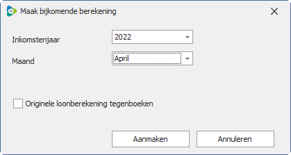 Selectie bijkomende berekening